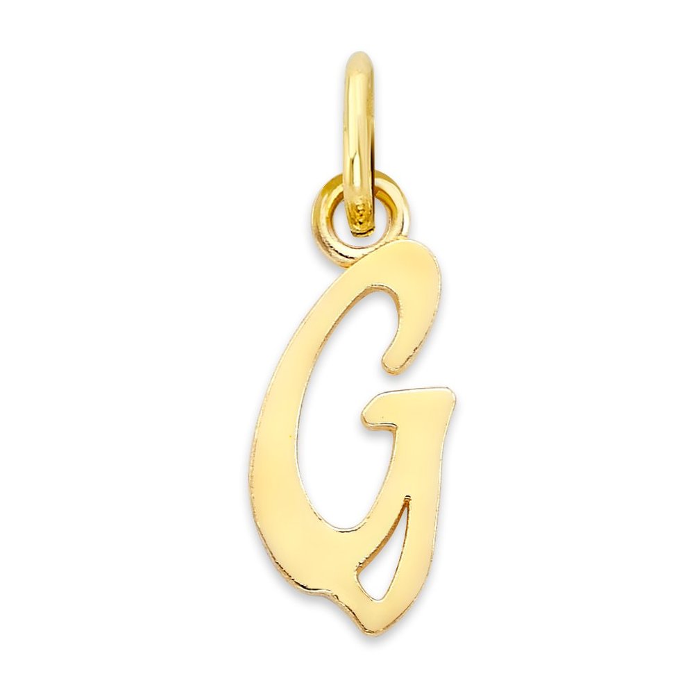 Solid 10k Gold Mini G Initial Charm - Personalized Letter Jewelry for Bracelet